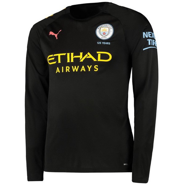 Camiseta Manchester City Replica Segunda Ropa ML 2019/20 Negro